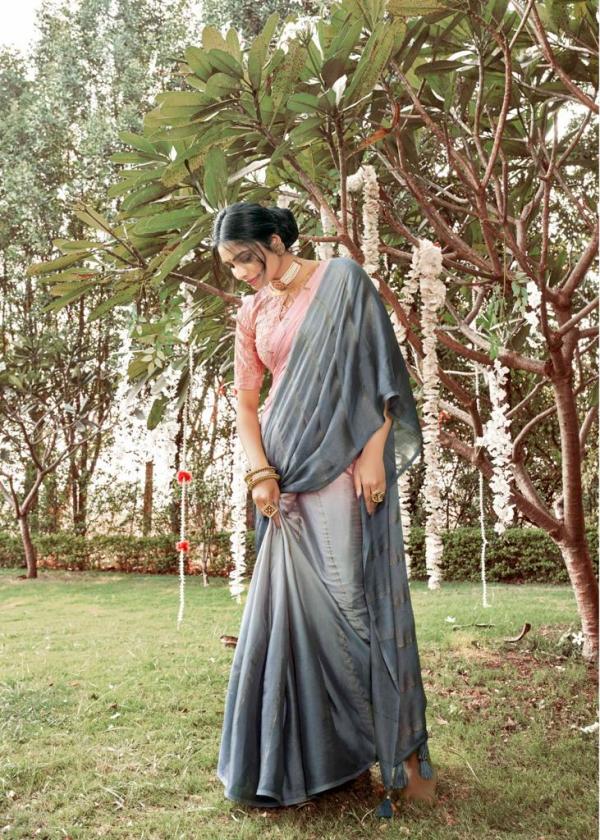 Kashvi Roohi Fancy Satin Plain Saree Collection